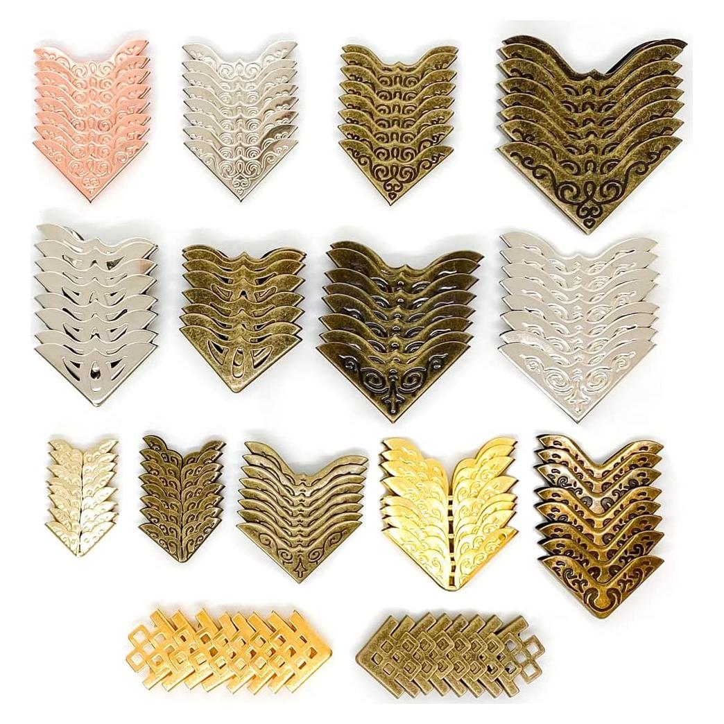 120 Protectores de Esquinas de Metal Vintage QINIZX para Libros