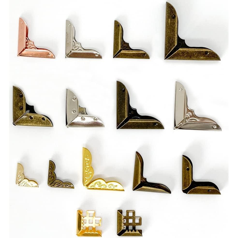 120 Protectores de Esquinas de Metal Vintage QINIZX para Libros