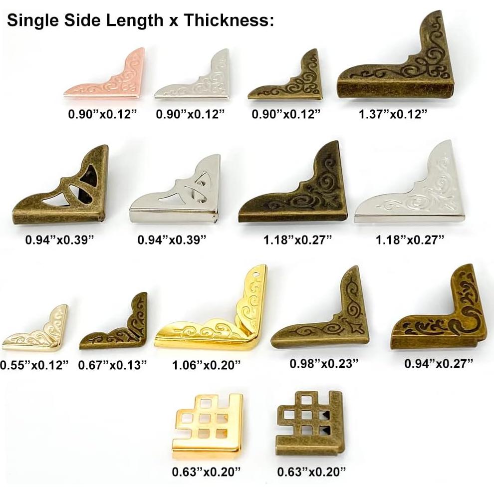 120 Protectores de Esquinas de Metal Vintage QINIZX para Libros