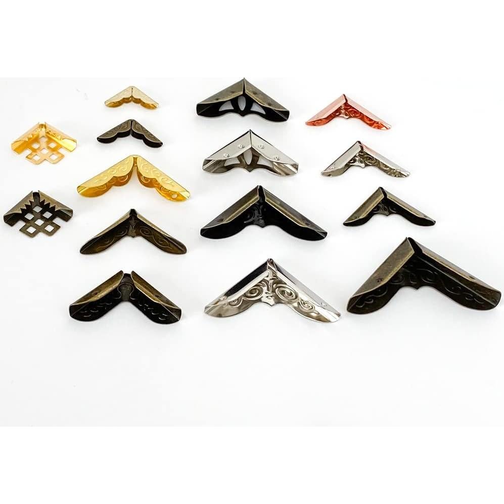 120 Protectores de Esquinas de Metal Vintage QINIZX para Libros