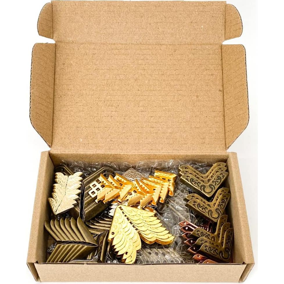 120 Protectores de Esquinas de Metal Vintage QINIZX para Libros