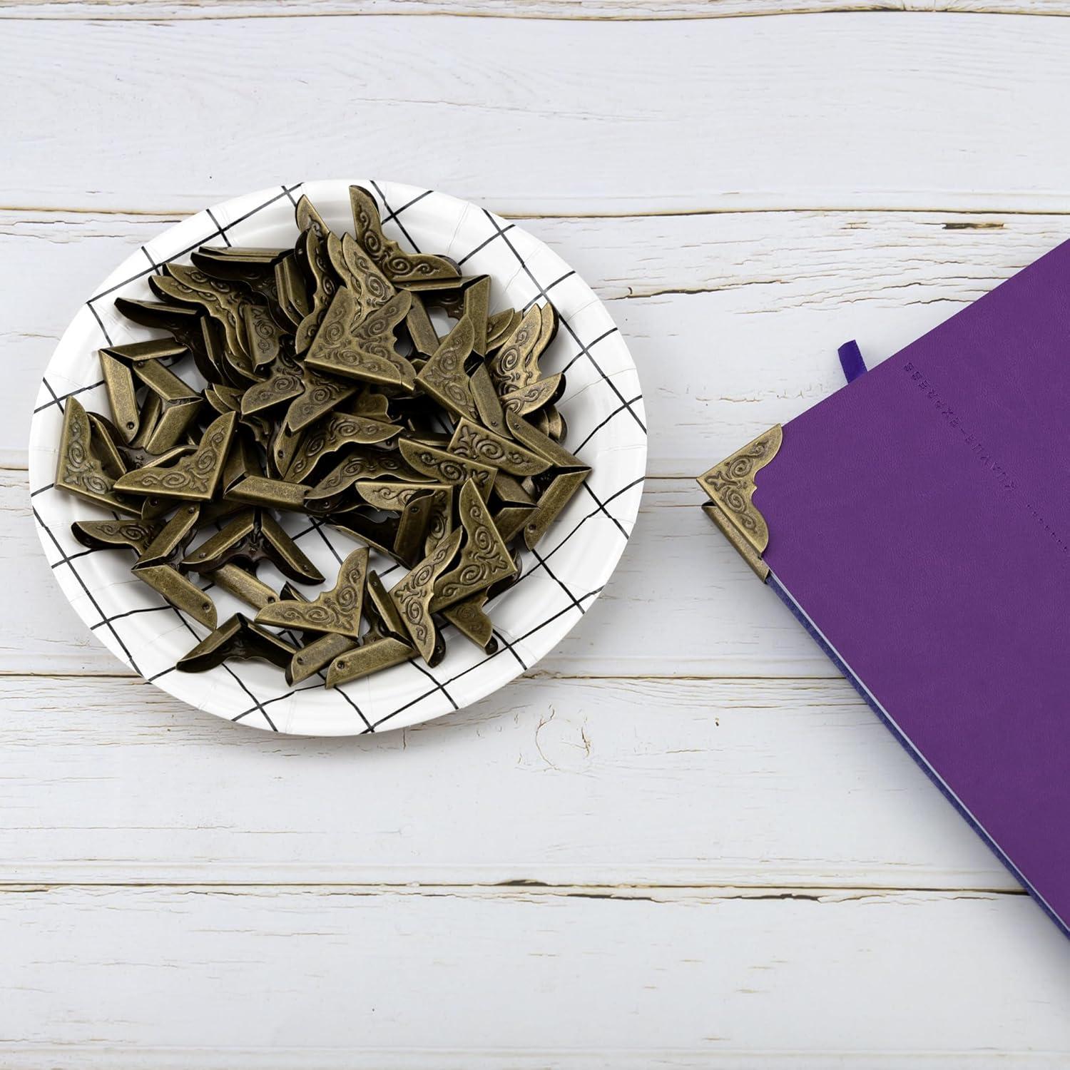 60 Protectores de Esquinas de Metal Vintage IFAMIO 3cm