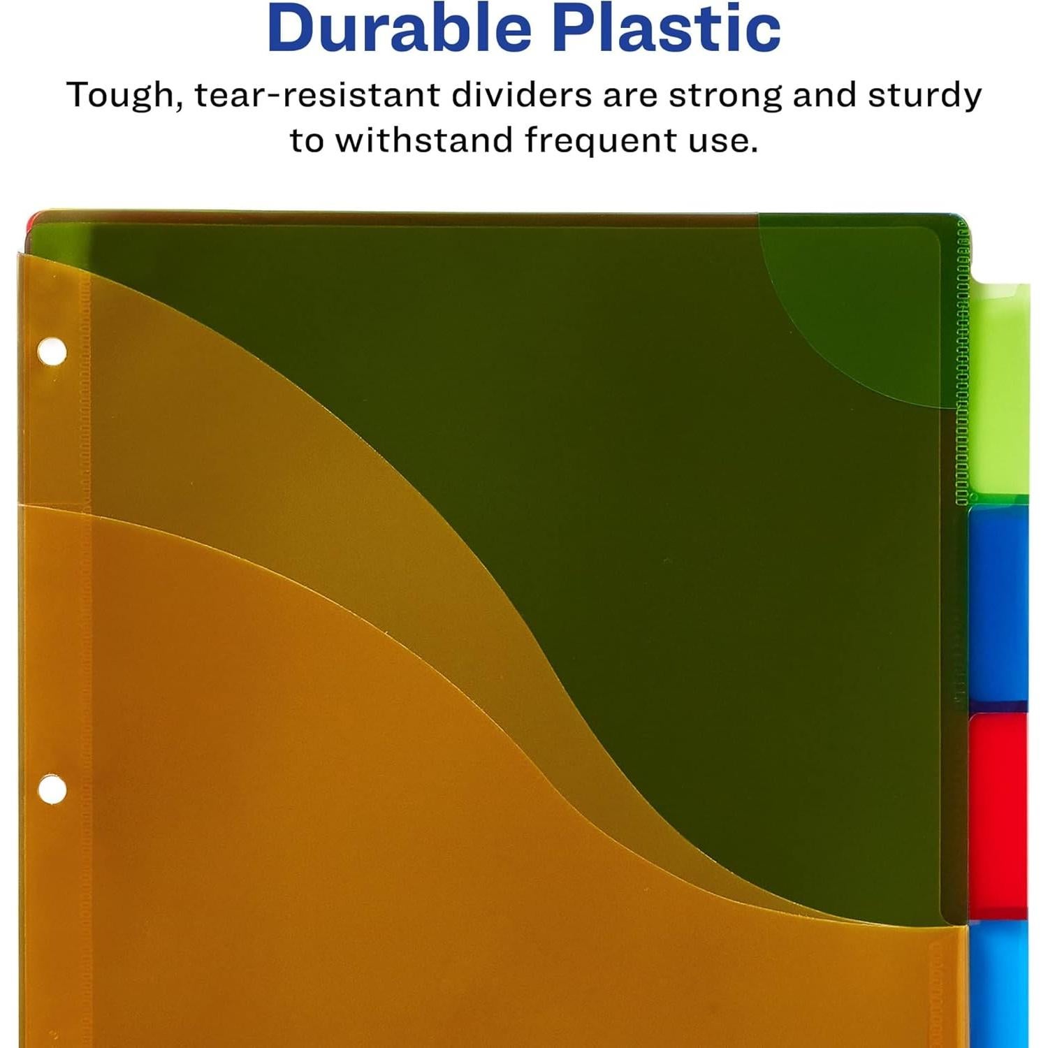 Separadores Avery 5 Pestañas Plástico para Carpetas 3 Anillas