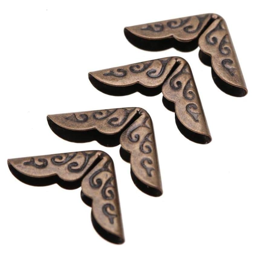 50 Protectores de Esquinas de Metal Hilitand Bronce para Álbumes