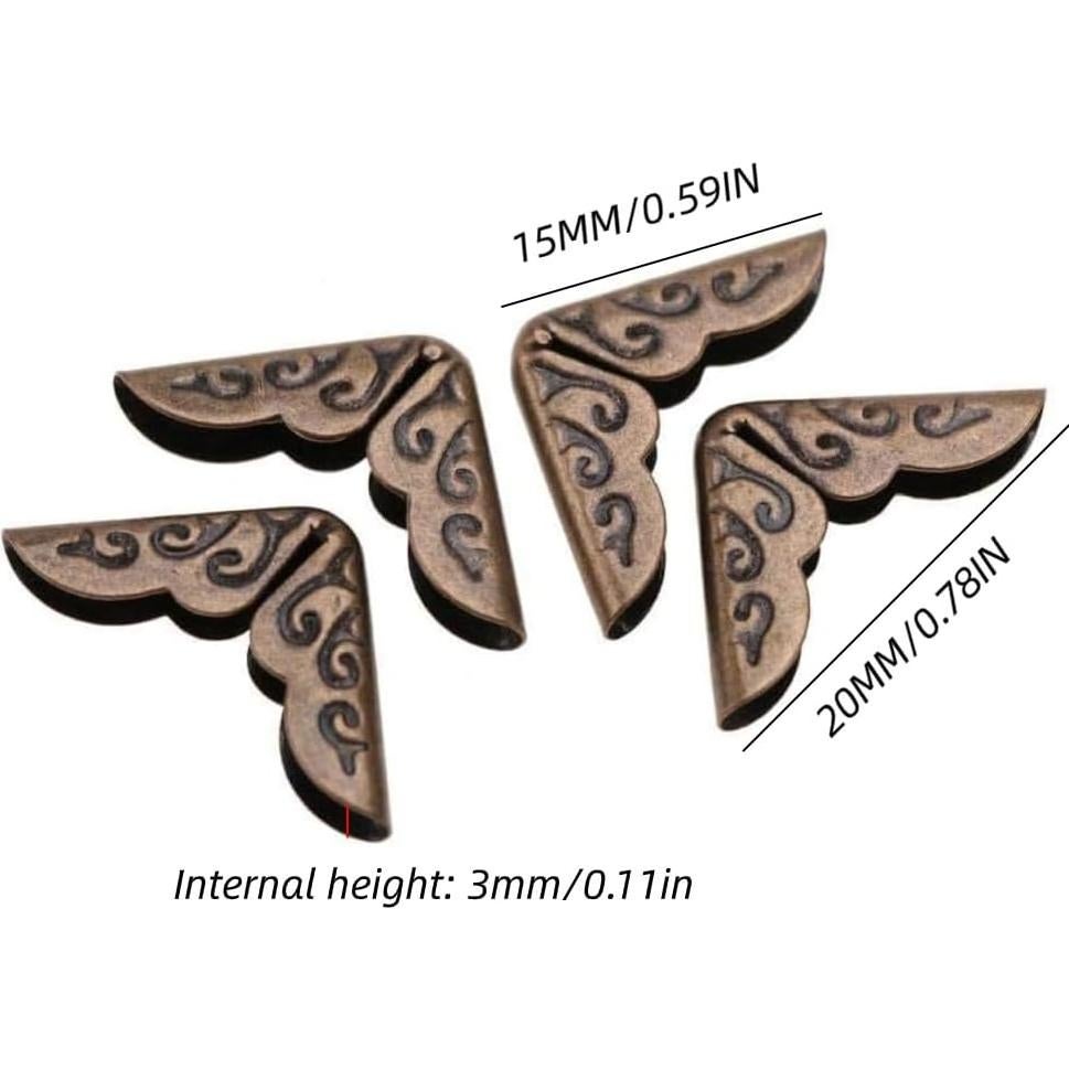 50 Protectores de Esquinas de Metal Hilitand Bronce para Álbumes