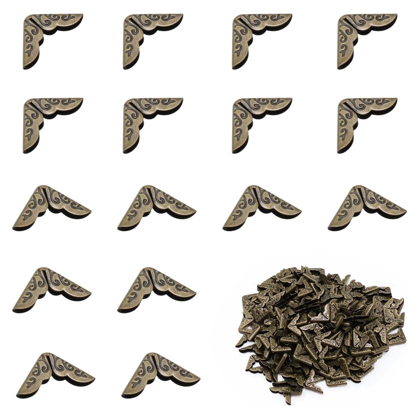 Protectores de Esquinas de Libro Mcredy 100 Pcs Bronce Metal