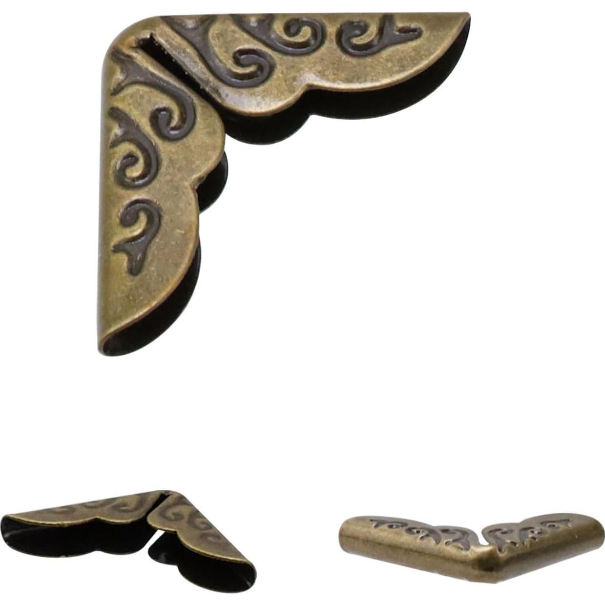 Protectores de Esquinas de Libro Mcredy 100 Pcs Bronce Metal