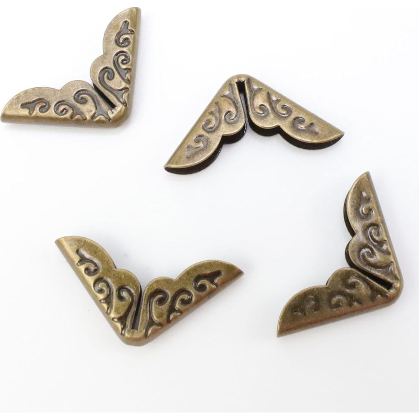 Protectores de Esquinas de Libro Mcredy 100 Pcs Bronce Metal