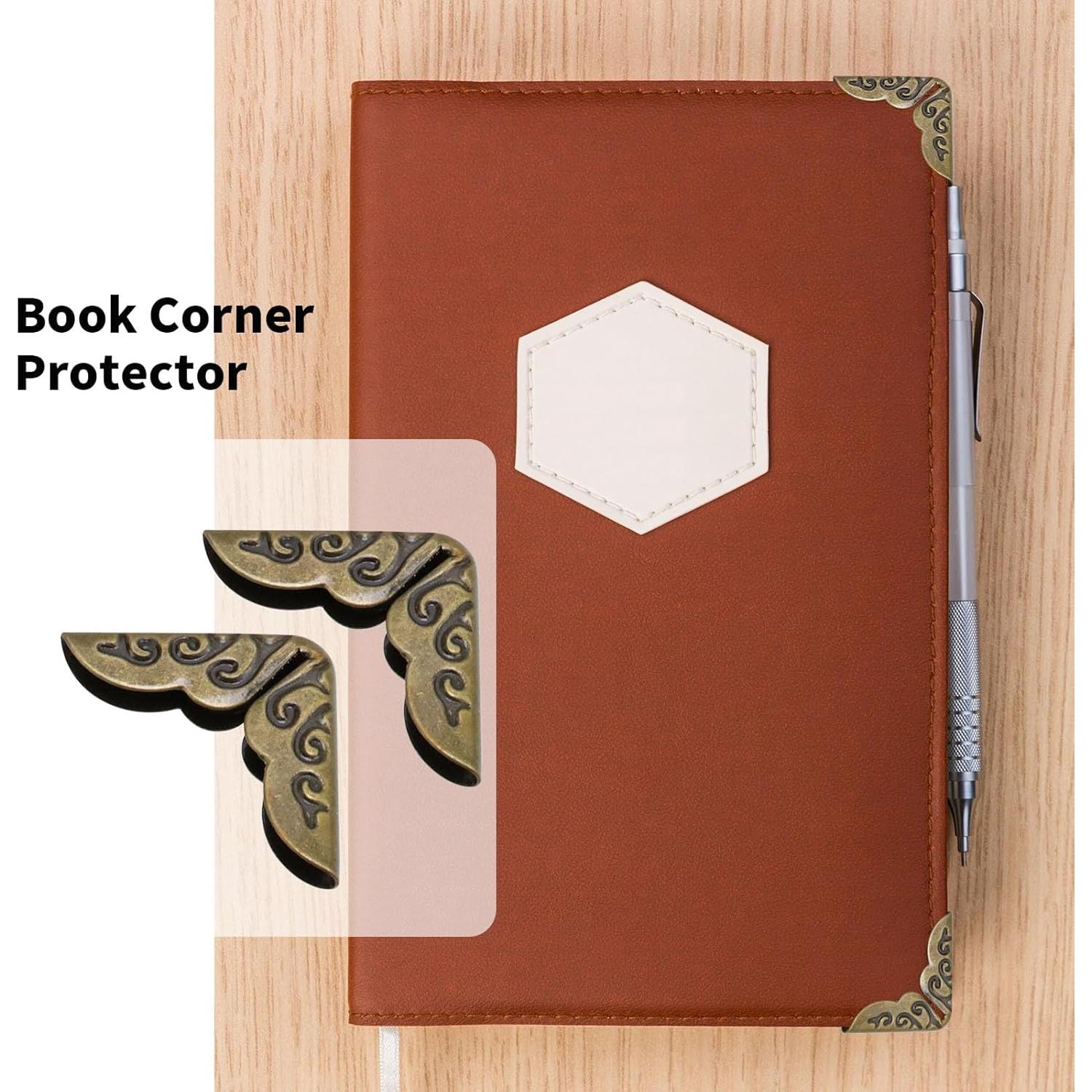Protectores de Esquinas de Libro Mcredy 100 Pcs Bronce Metal