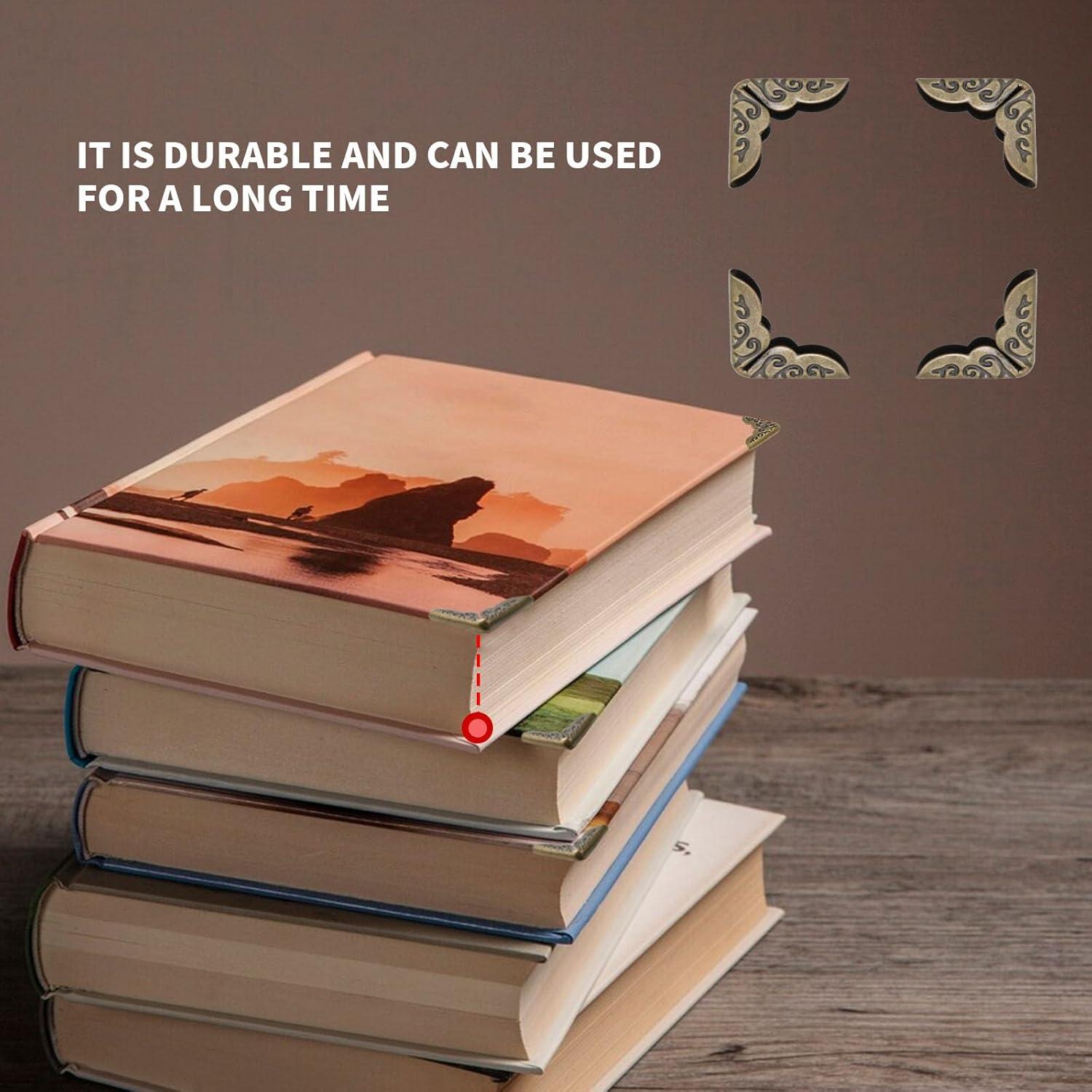 Protectores de Esquinas de Libro Mcredy 100 Pcs Bronce Metal