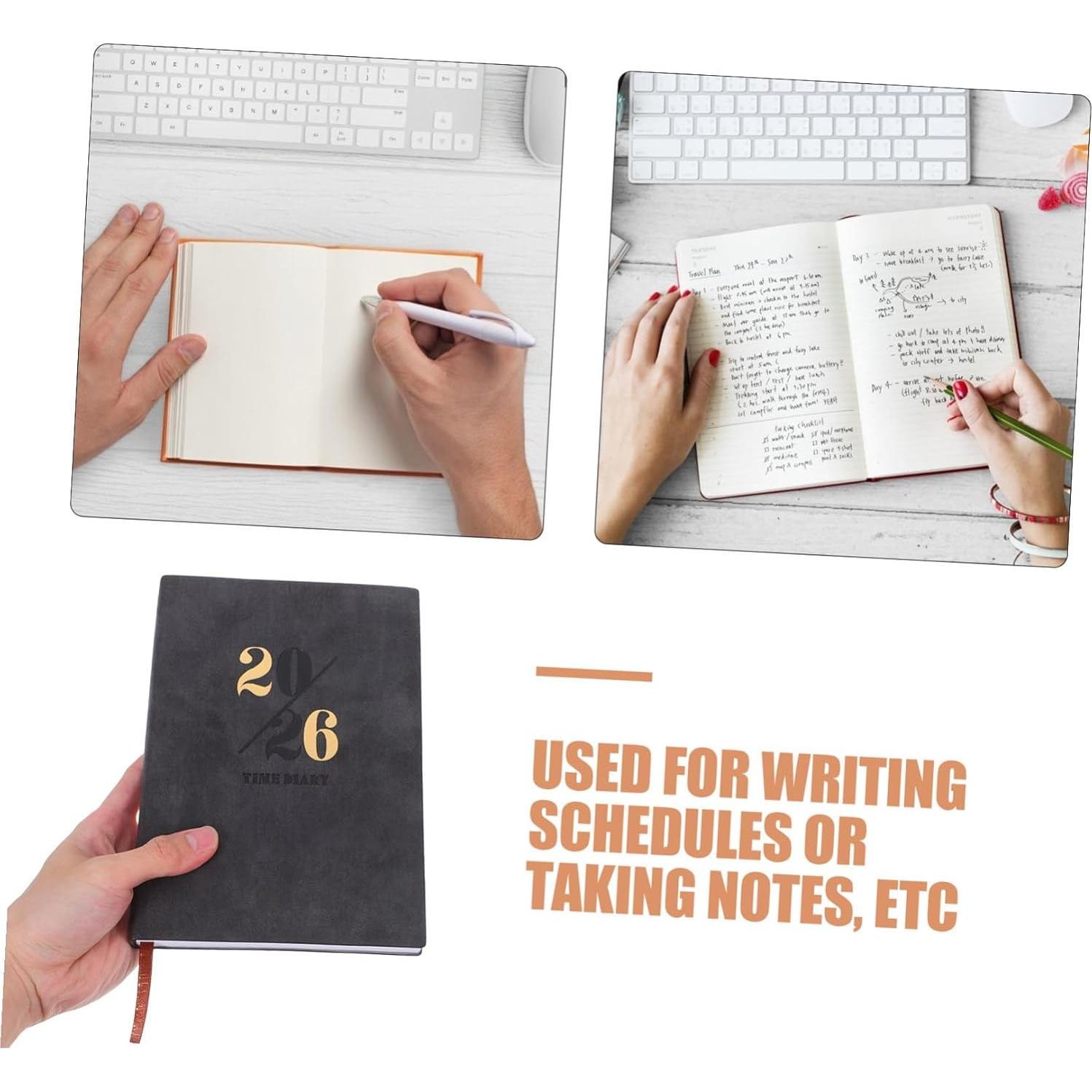 Planificador 2026 HAKIDZEL Negro con Pestañas y Papel Grueso