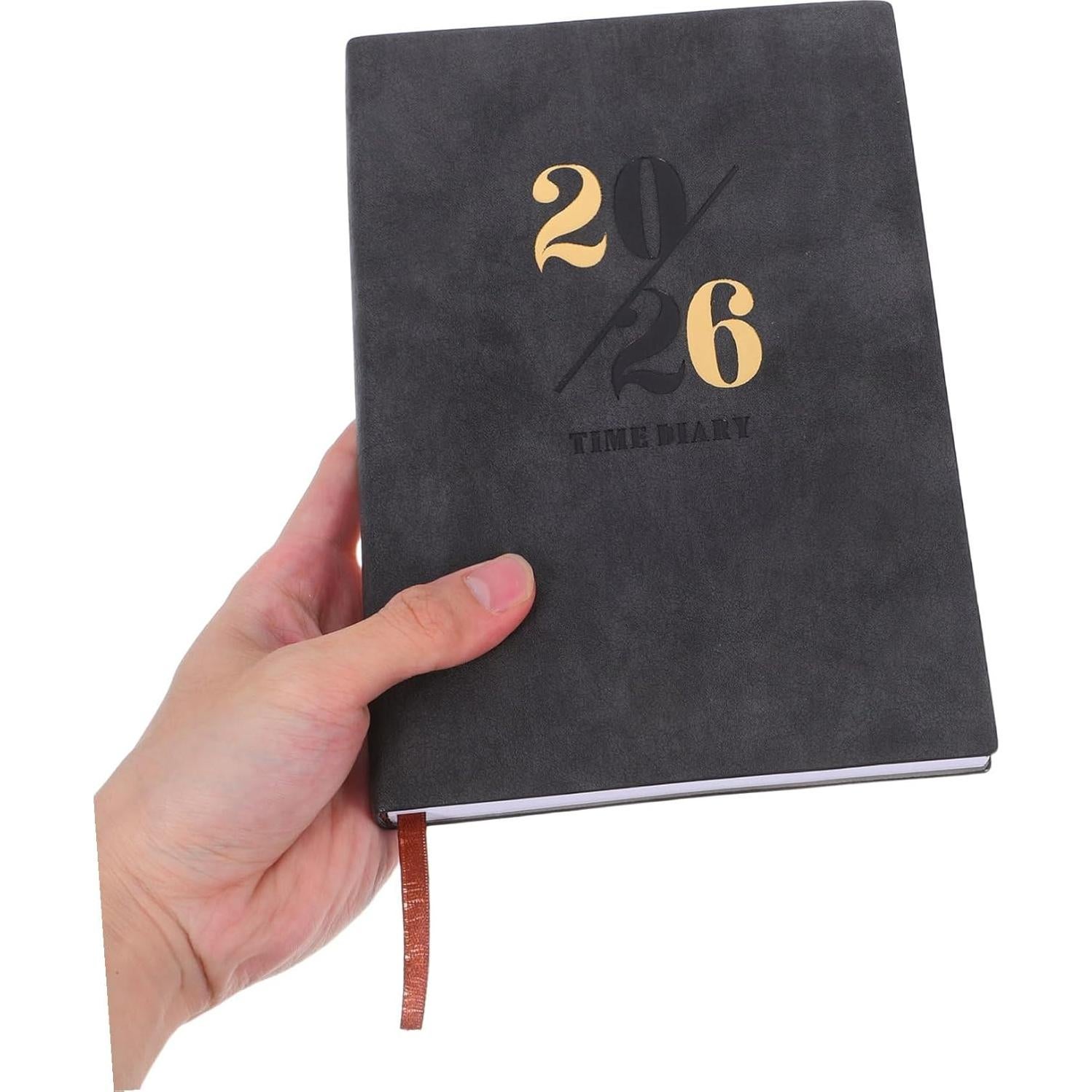 Planificador 2026 HAKIDZEL Negro con Pestañas y Papel Grueso