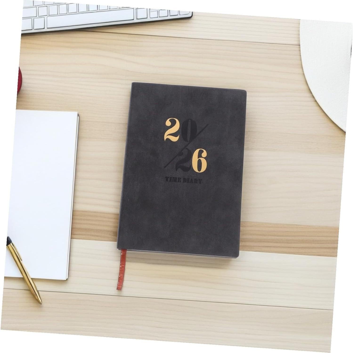 Planificador 2026 HAKIDZEL Negro con Pestañas y Papel Grueso