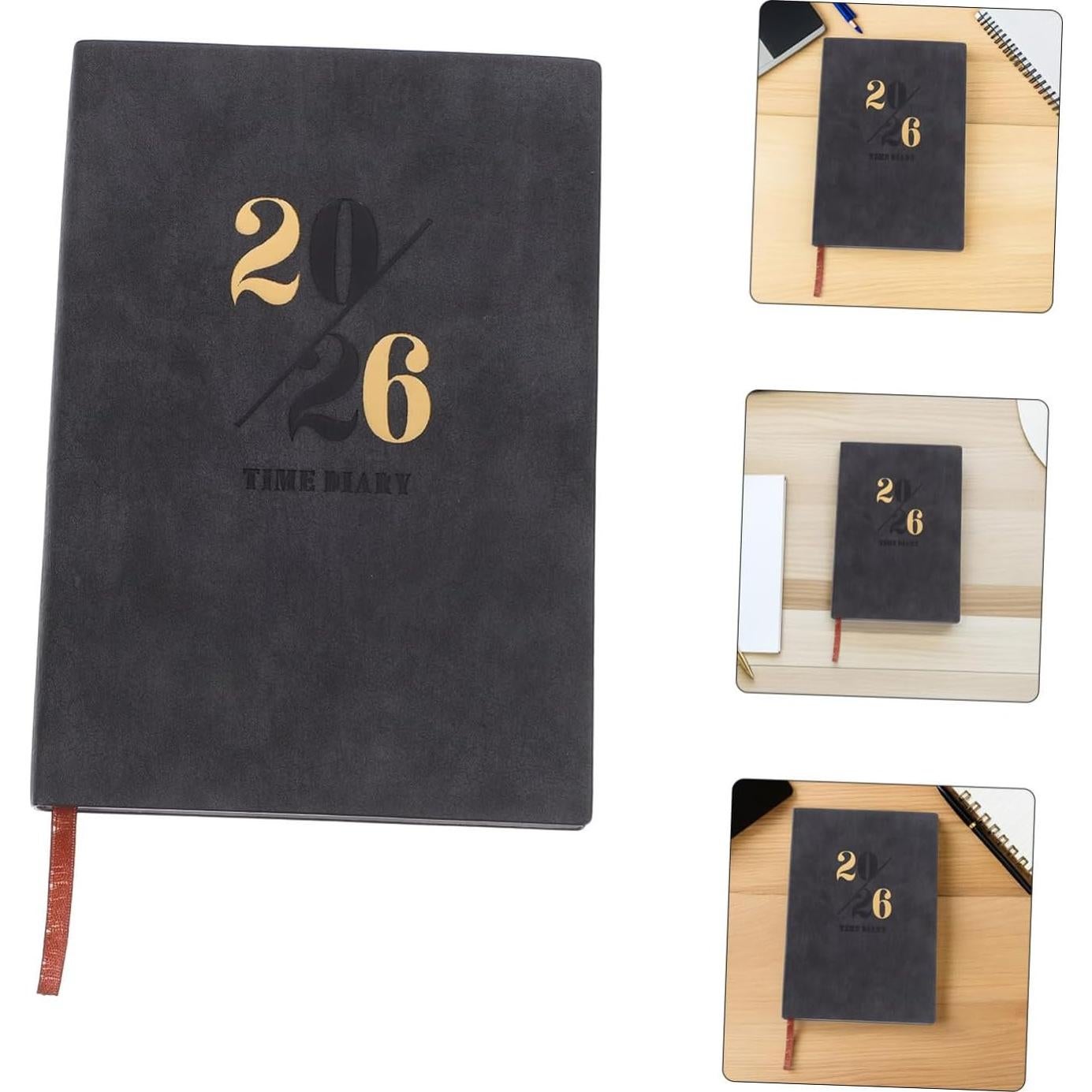 Planificador 2026 HAKIDZEL Negro con Pestañas y Papel Grueso