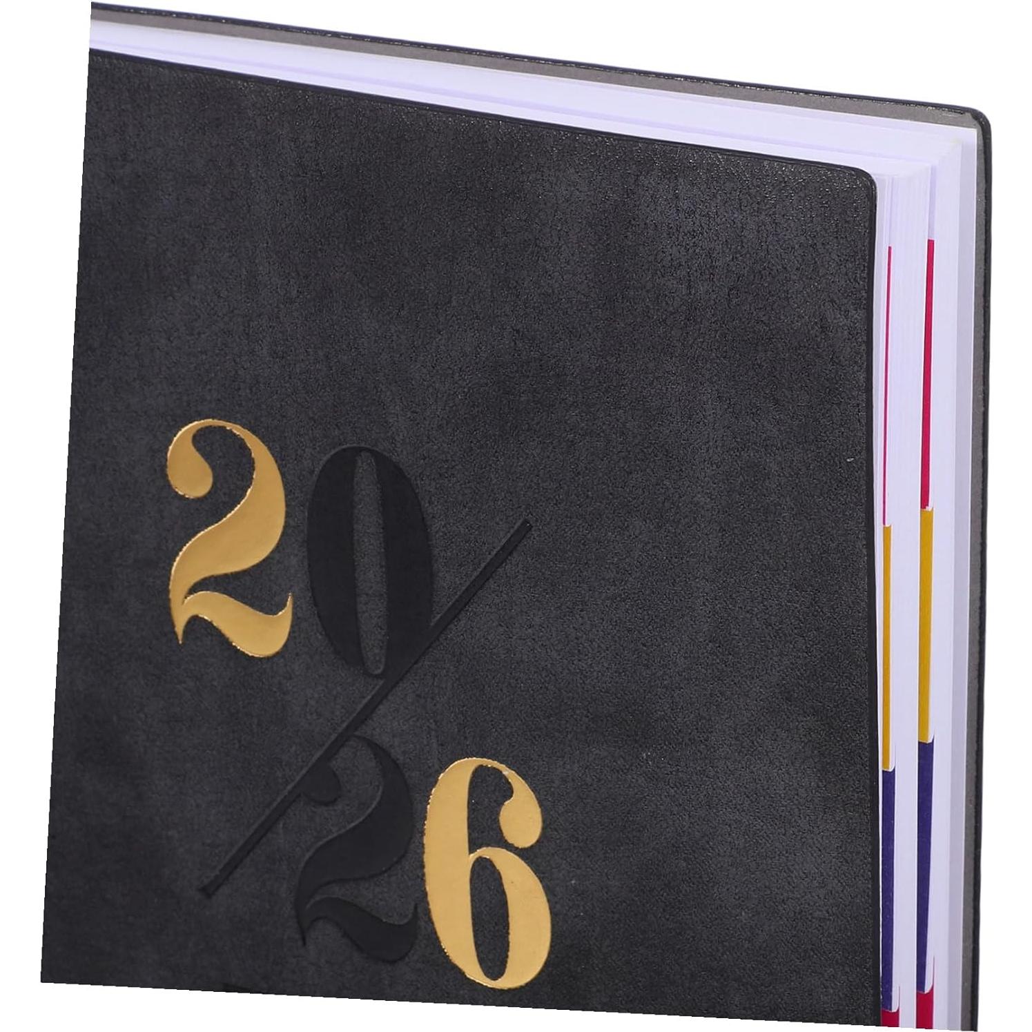 Planificador 2026 HAKIDZEL Negro con Pestañas y Papel Grueso