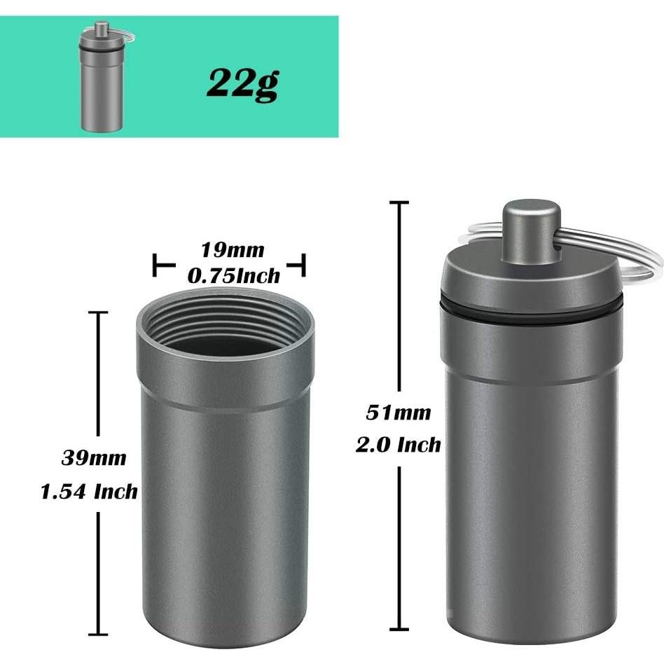 Contenedor de Pastillas EFFIET Aluminio Impermeable 5.08x2.03cm