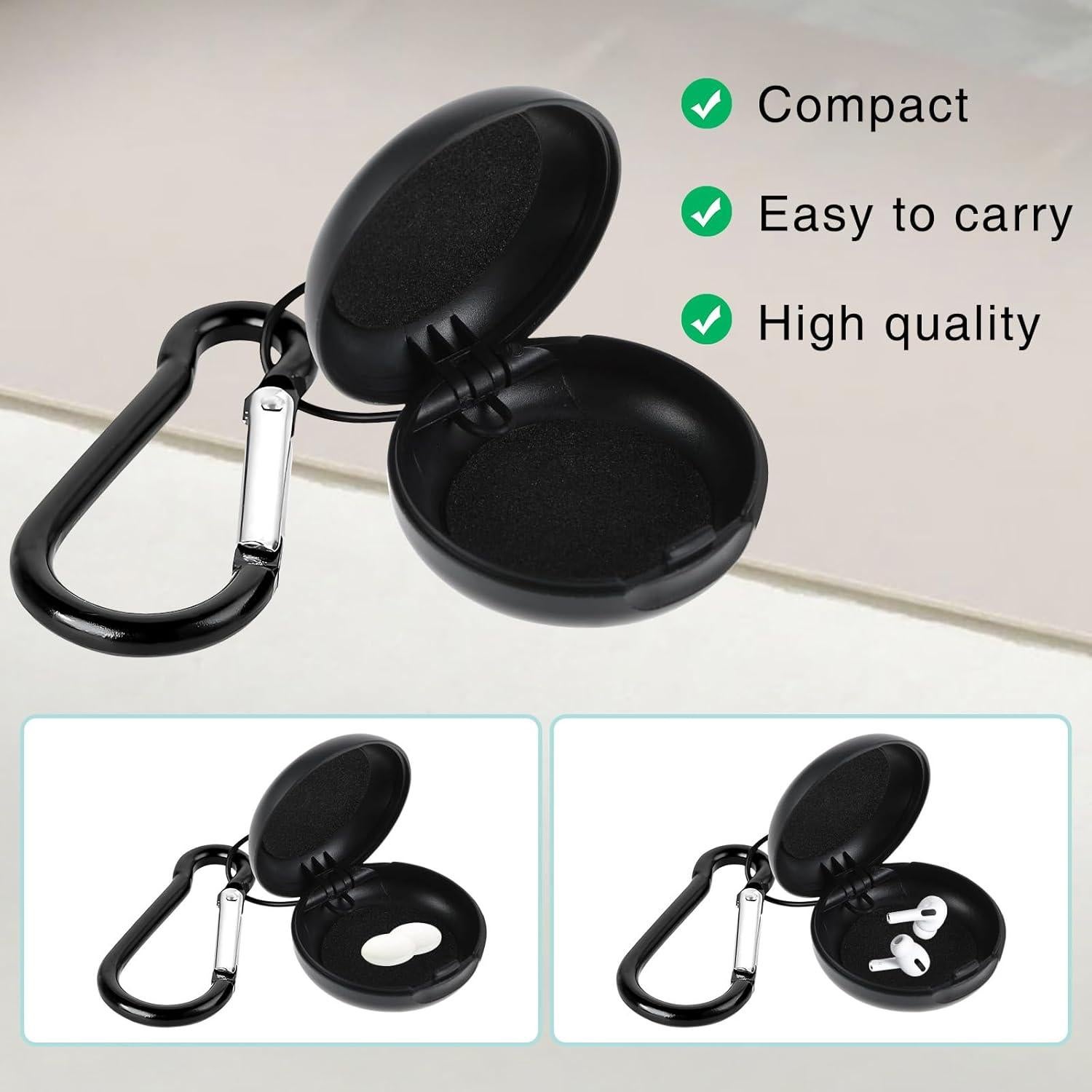 Set de 4 Estuches para Tapones de Oído Genérico Azul y Negro