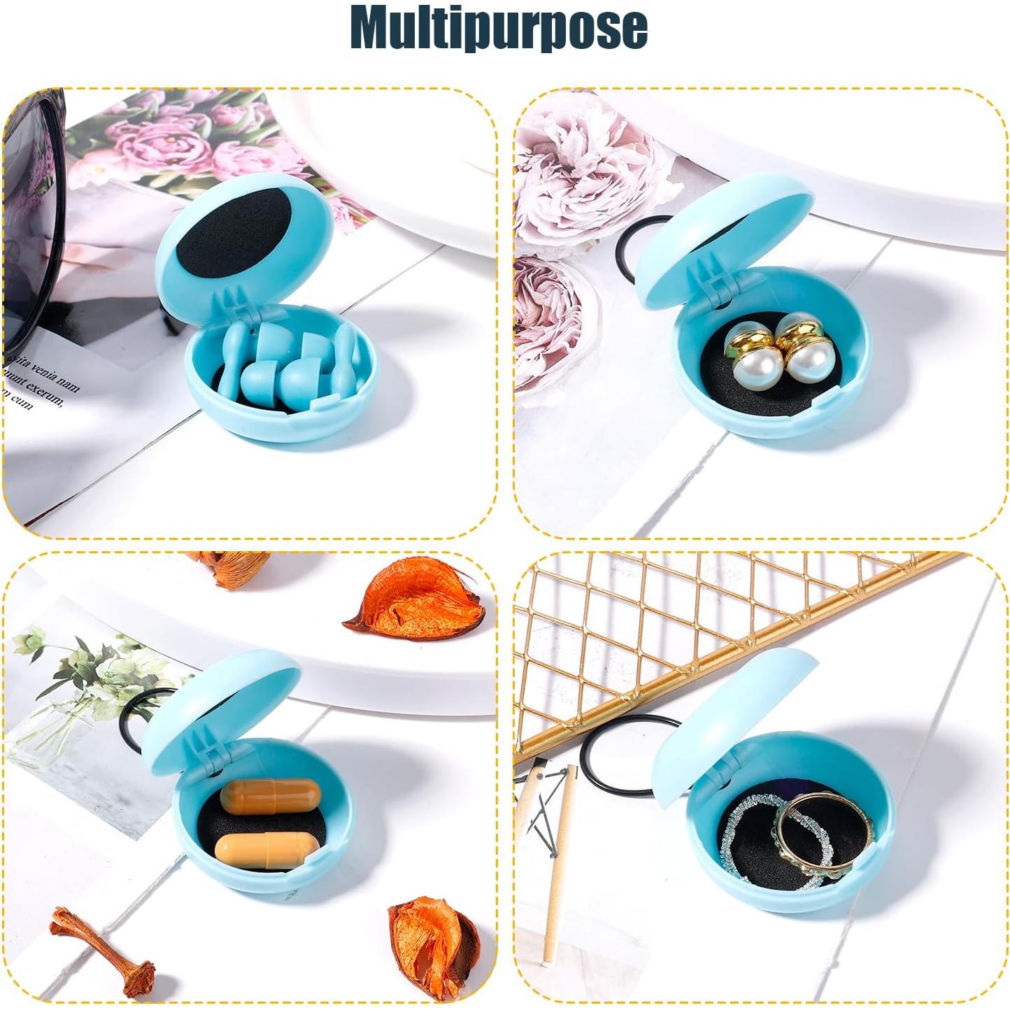 Estuche para Tapones de Oídos XIHIRCD Redondo Azul