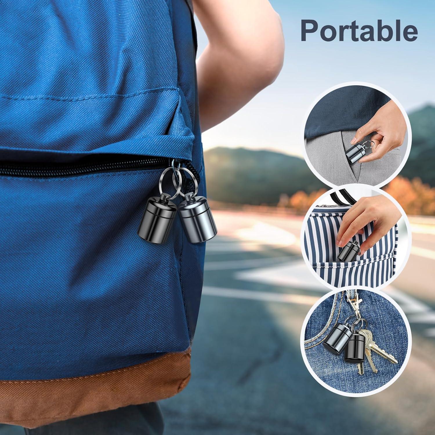 Estuche para Pastillas Portátil Nrevichng 2 Paquetes Negro y Gris