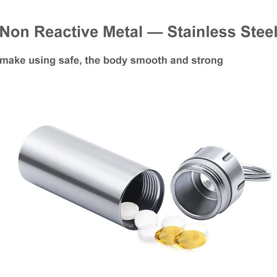 Estuche de Pastillas Impermeable SHD de Acero Inoxidable 5.7 cm