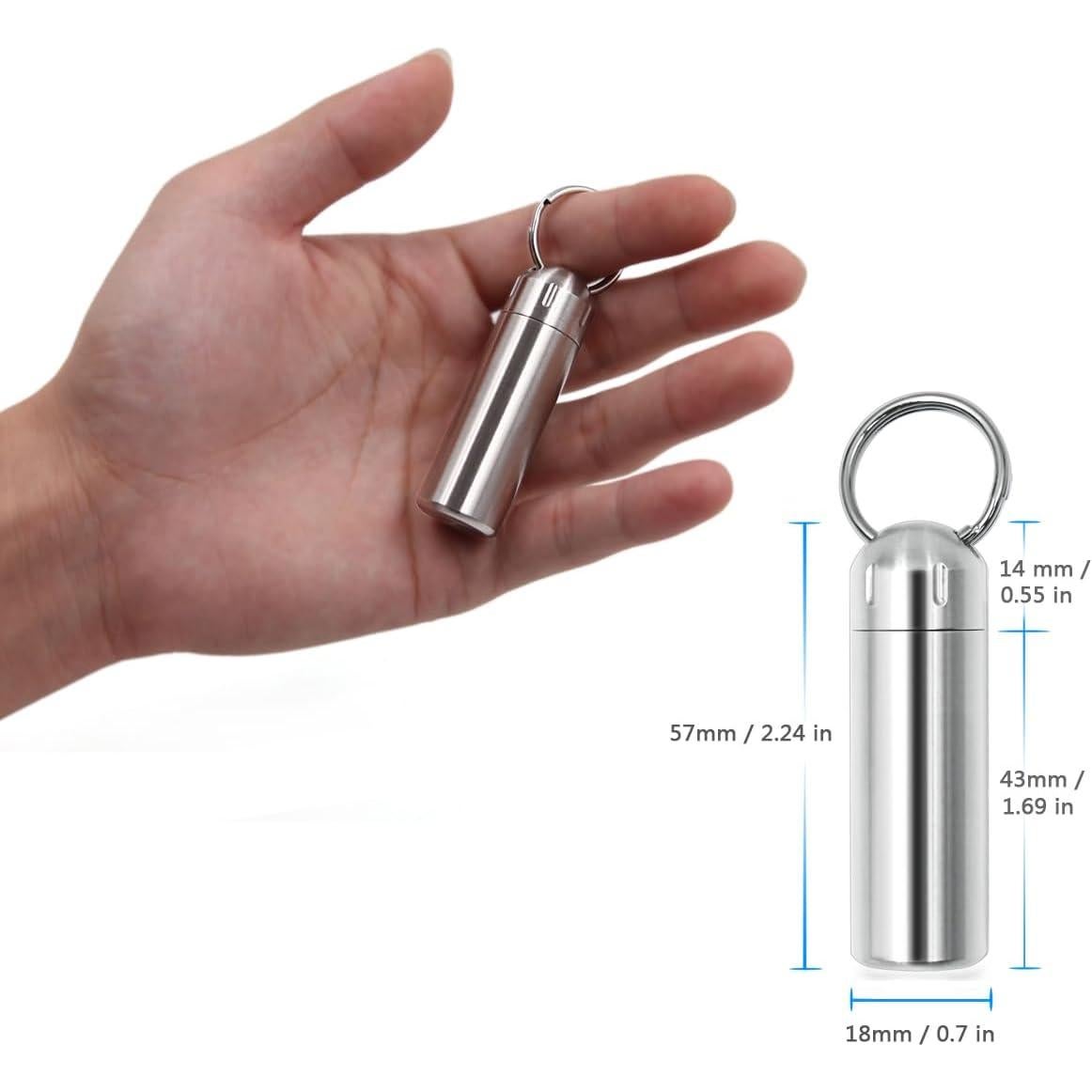 Estuche de Pastillas Impermeable SHD de Acero Inoxidable 5.7 cm