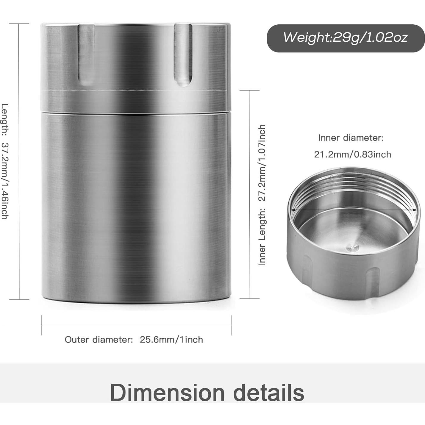 Estuche de Pastillas TISUR de Titanio Impermeable 3.73 cm