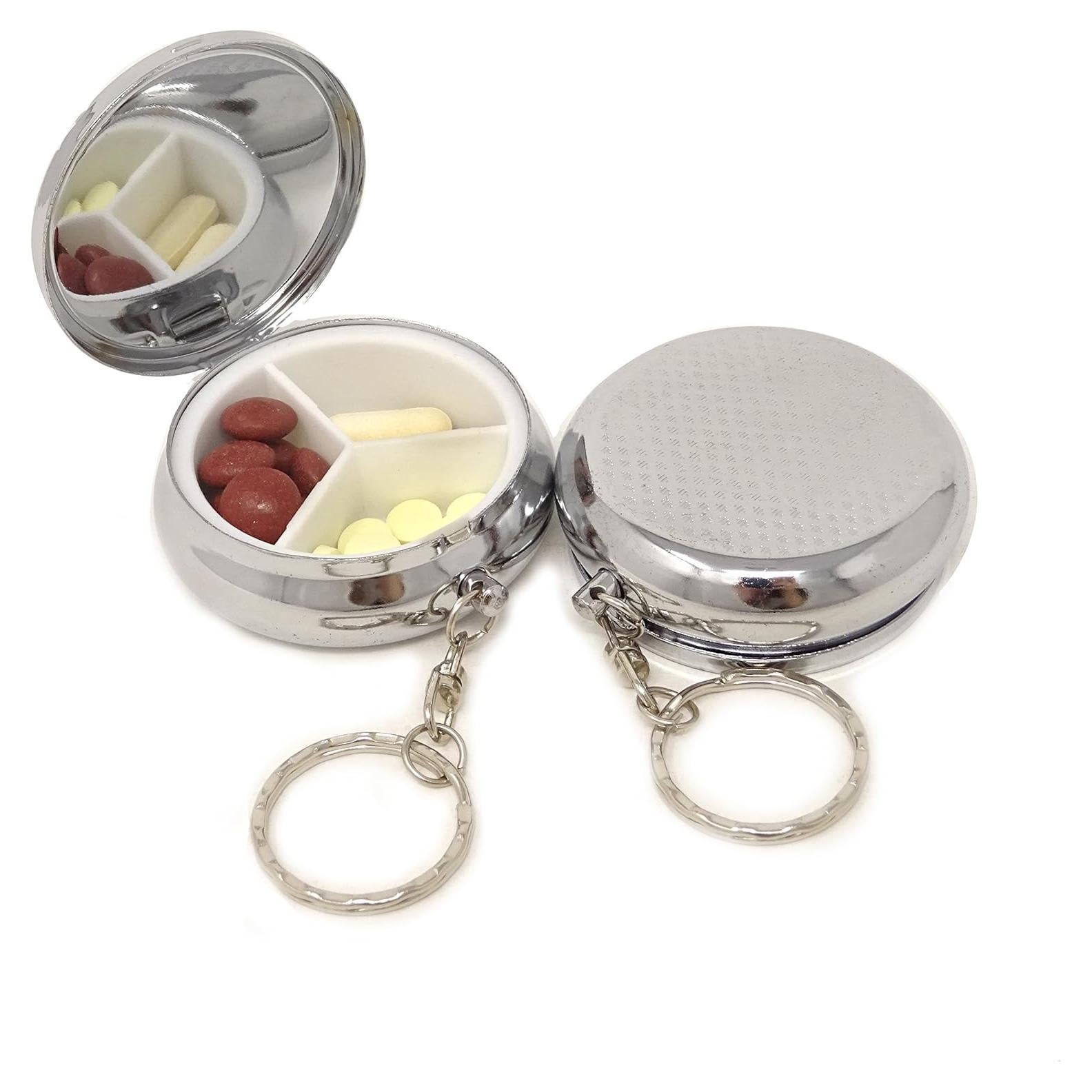 Pastillero Llavero de Metal Yueton - 2 Piezas, 4.76 cm