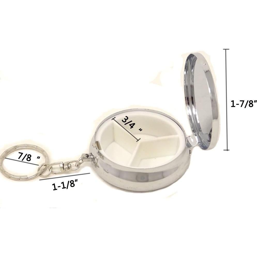 Pastillero Llavero de Metal Yueton - 2 Piezas, 4.76 cm