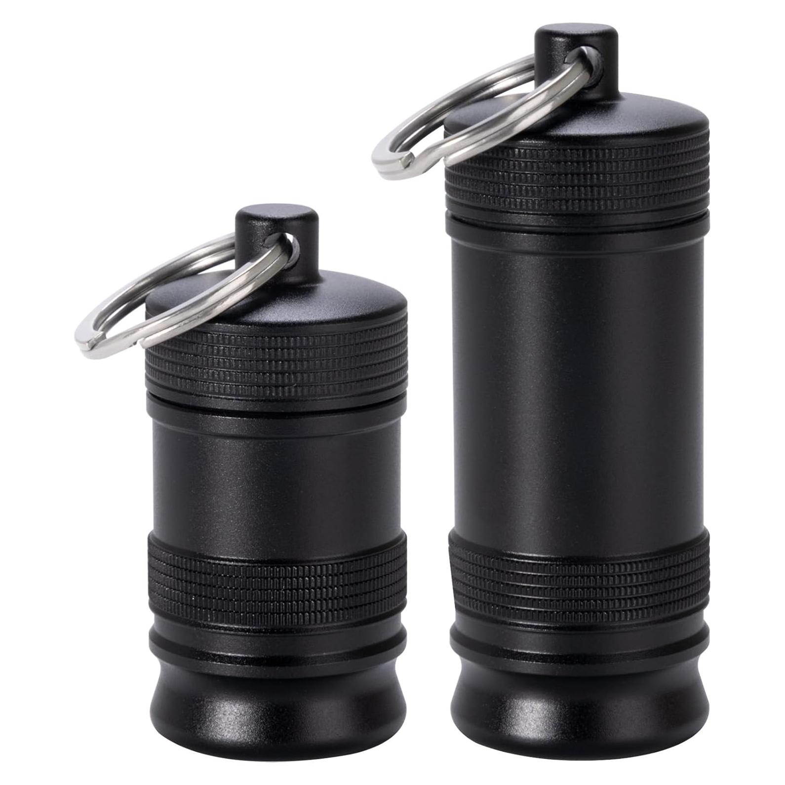 Porta píldoras llavero SOBAHIDO metálico impermeable 6.5x4.6cm