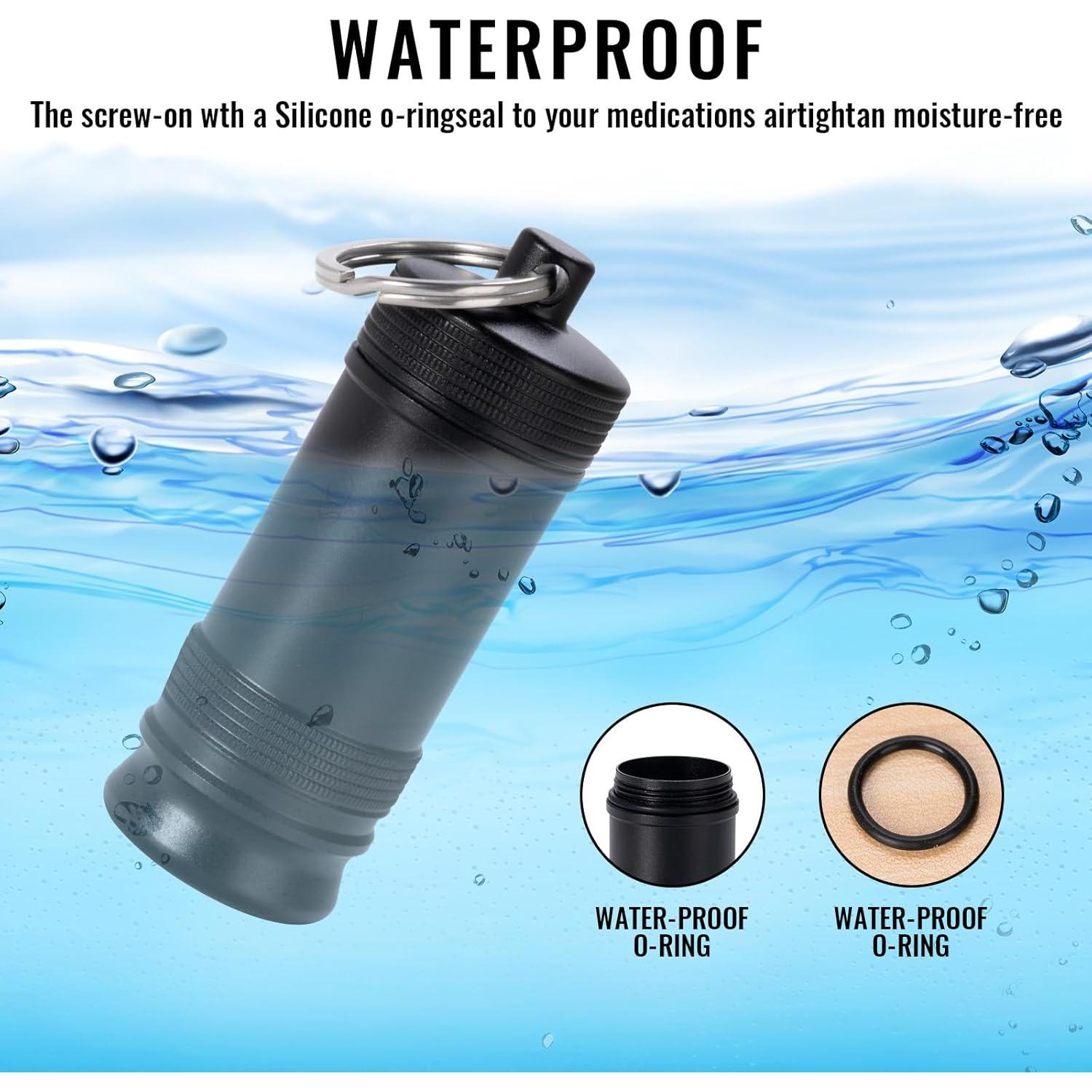 Porta píldoras llavero SOBAHIDO metálico impermeable 6.5x4.6cm