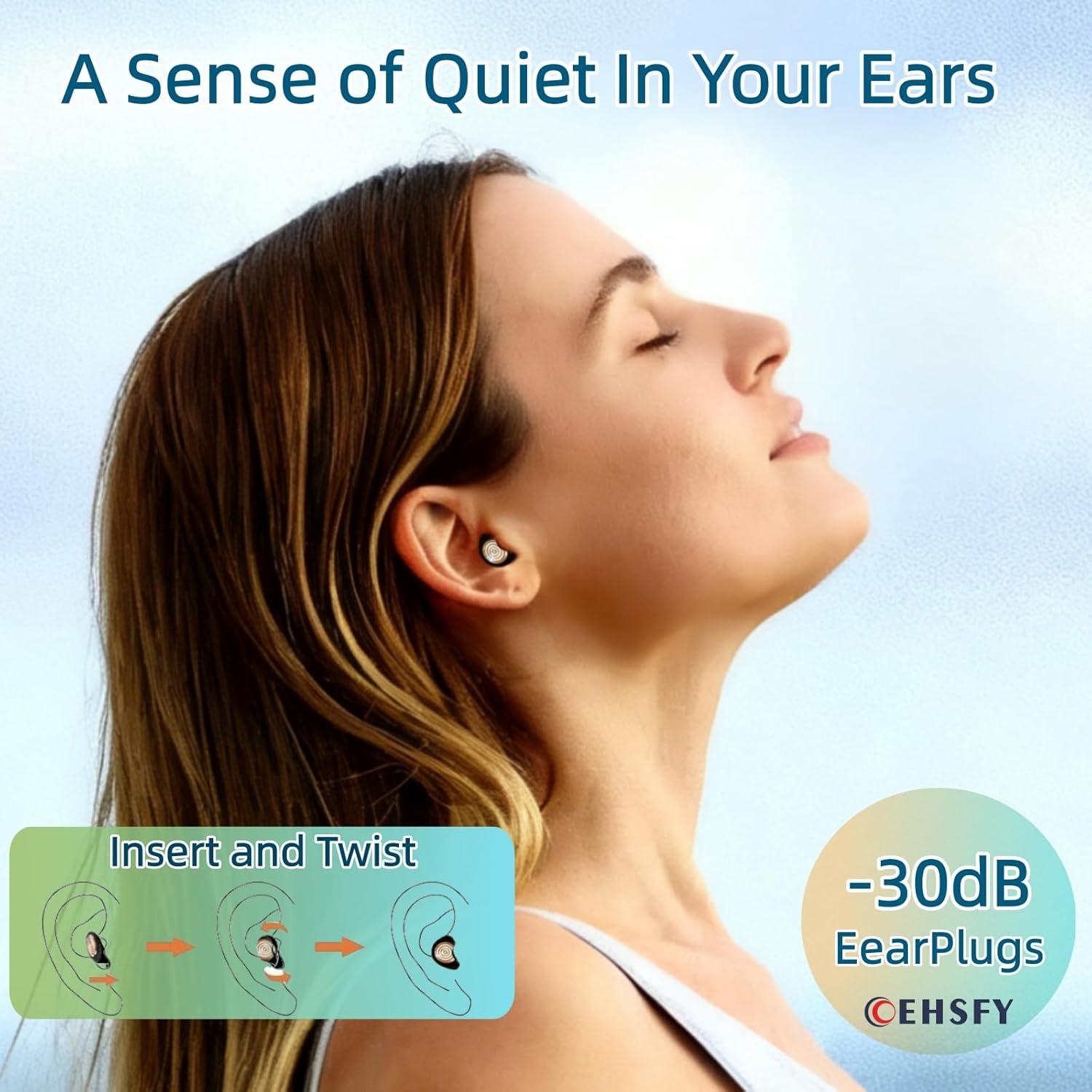 Tapones para Oídos COEHSFY 30dB Silicona Reutilizables 8 Puntas