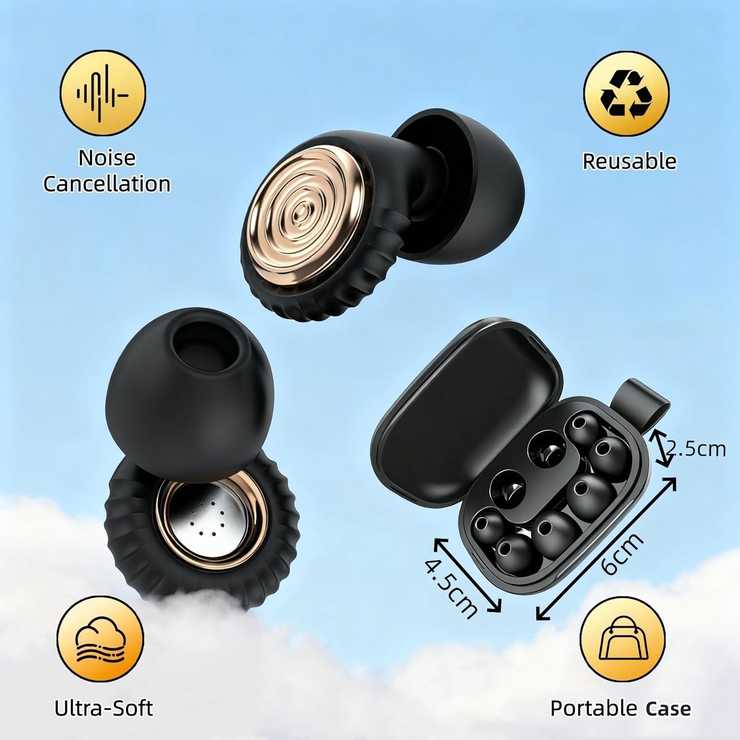 Tapones para Oídos COEHSFY 30dB Silicona Reutilizables 8 Puntas