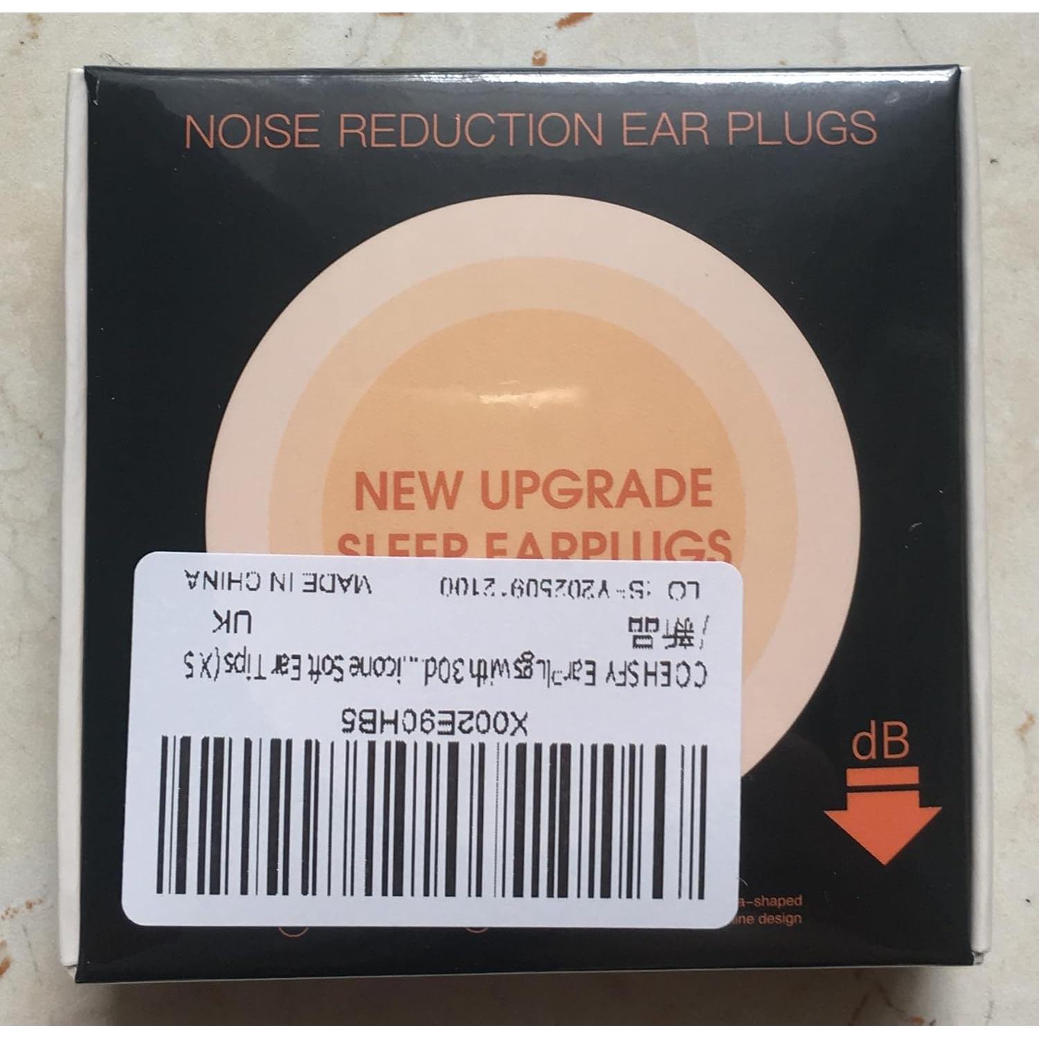 Tapones para Oídos COEHSFY 30dB Silicona Reutilizables 8 Puntas