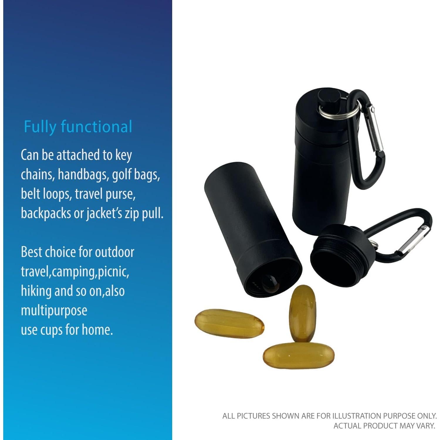 Portapíldoras Impermeable Deke Home - Estuche Aluminio 2 Unidades