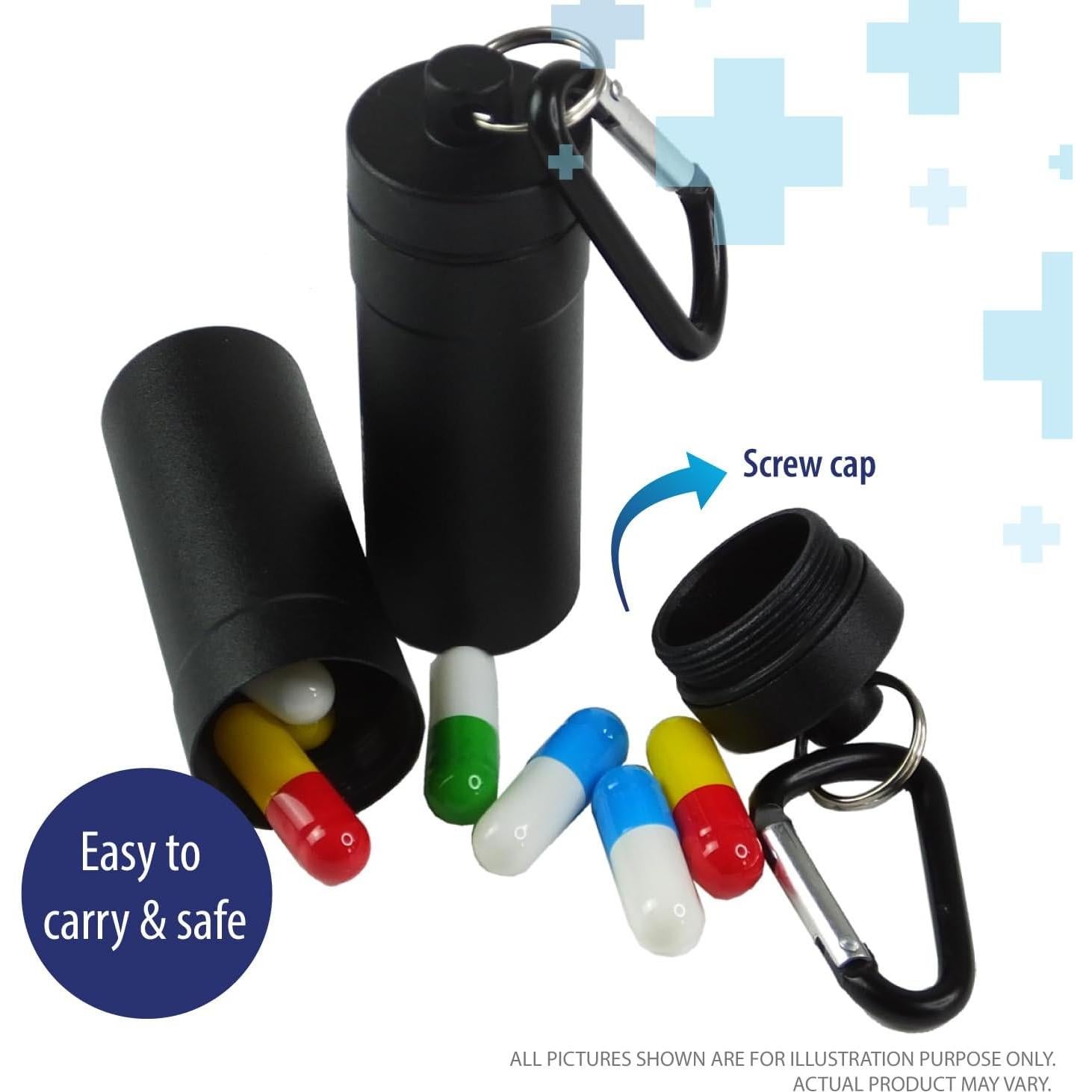 Portapíldoras Impermeable Deke Home - Estuche Aluminio 2 Unidades