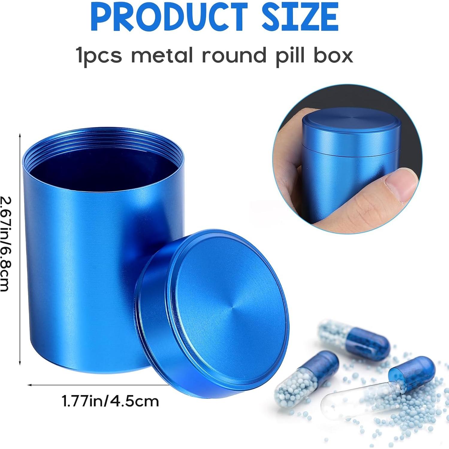 Caja de Pastillas Portátil WLLHYF Azul 6.8x4.5cm A Prueba de Agua