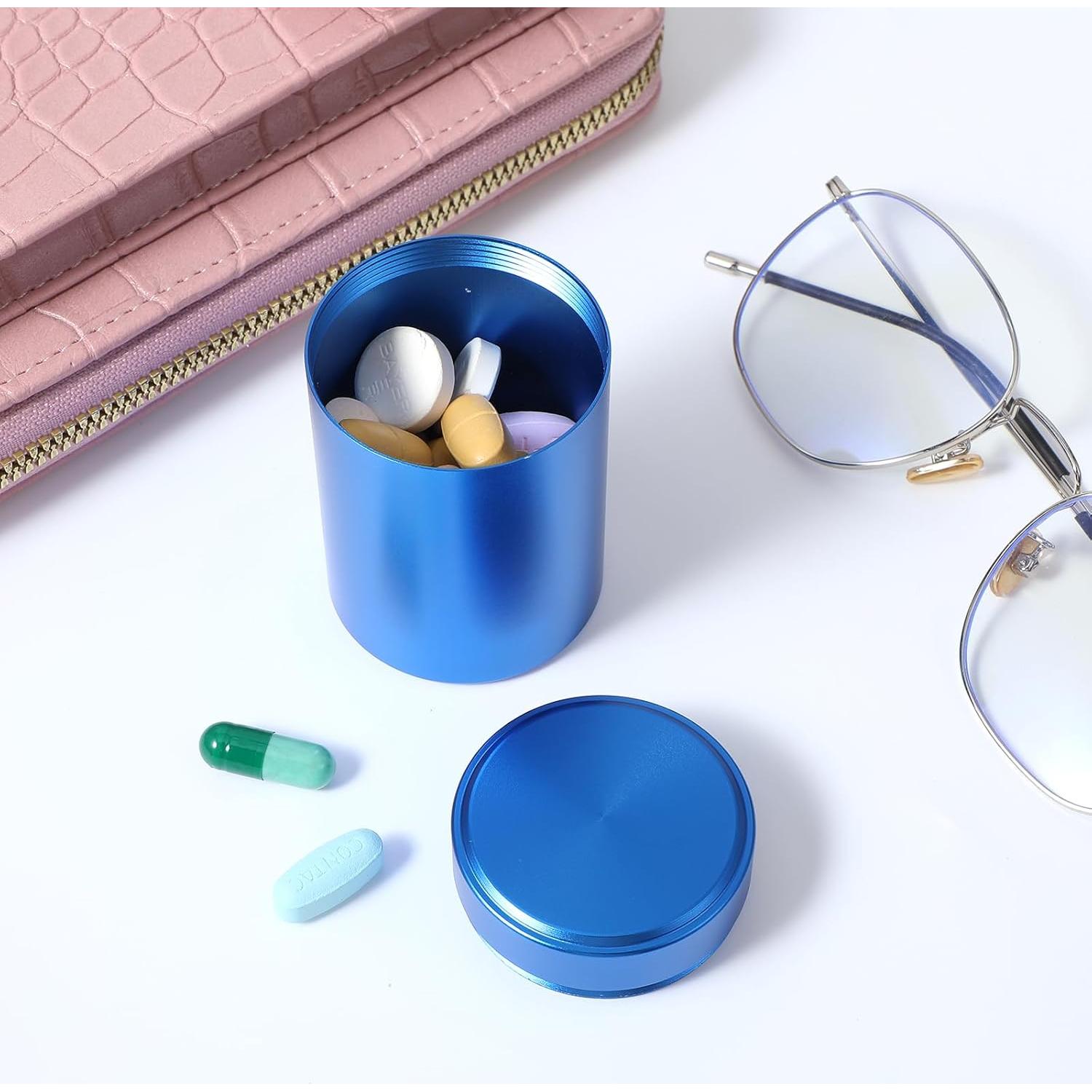 Caja de Pastillas Portátil WLLHYF Azul 6.8x4.5cm A Prueba de Agua