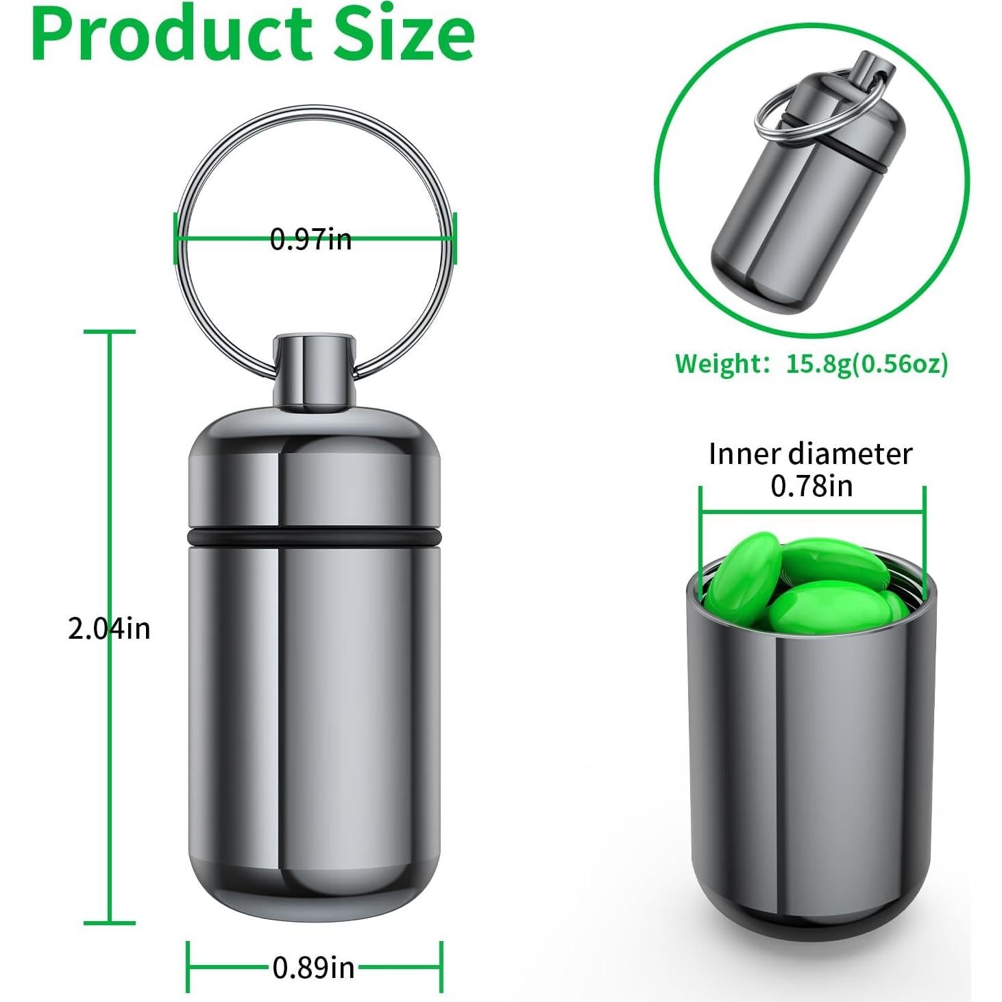 Paquete de 3 organizadores de pastillas Urekt - Aluminio a prueba de agua