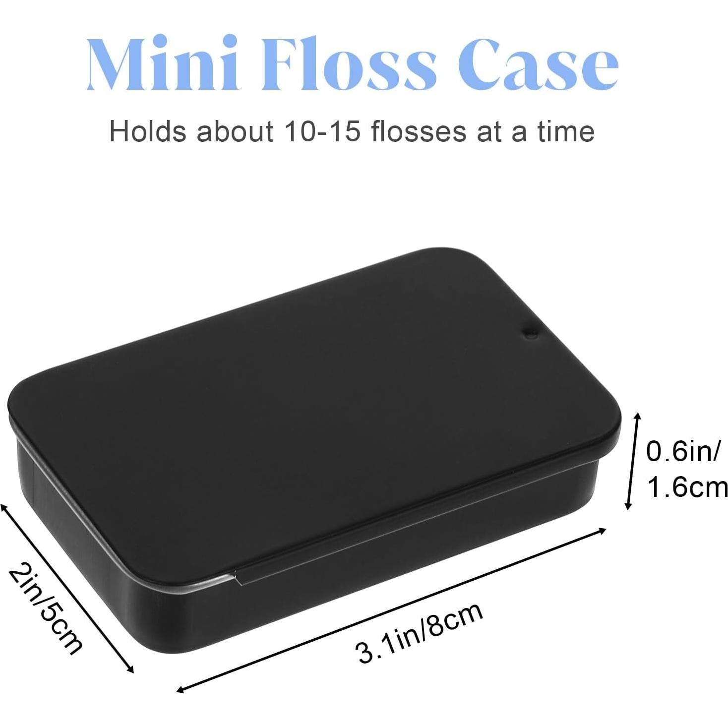 Estuche Portátil Hilo Dental Hpmjz 4 Piezas Negro 8x5x1.6cm