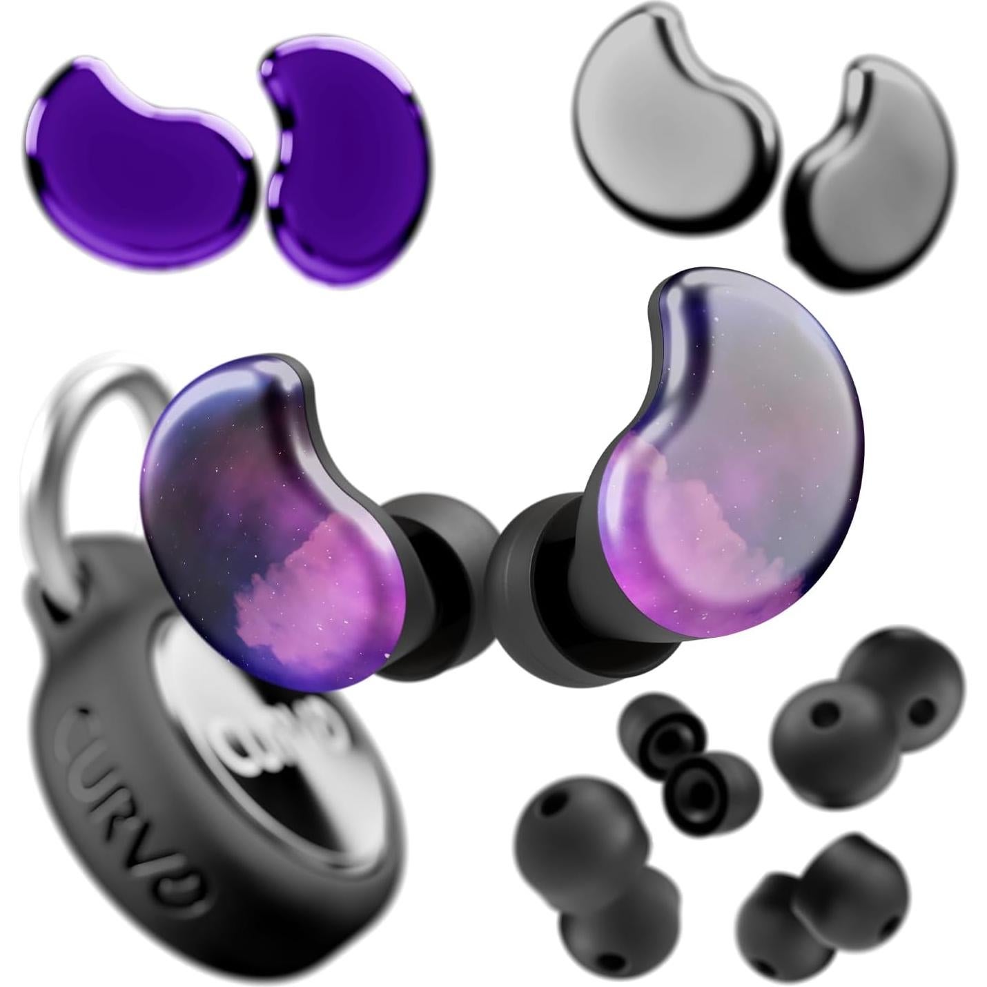 Tapones para Oídos CURVD Cliq Reutilizables con Estuche - 5 Tamaños