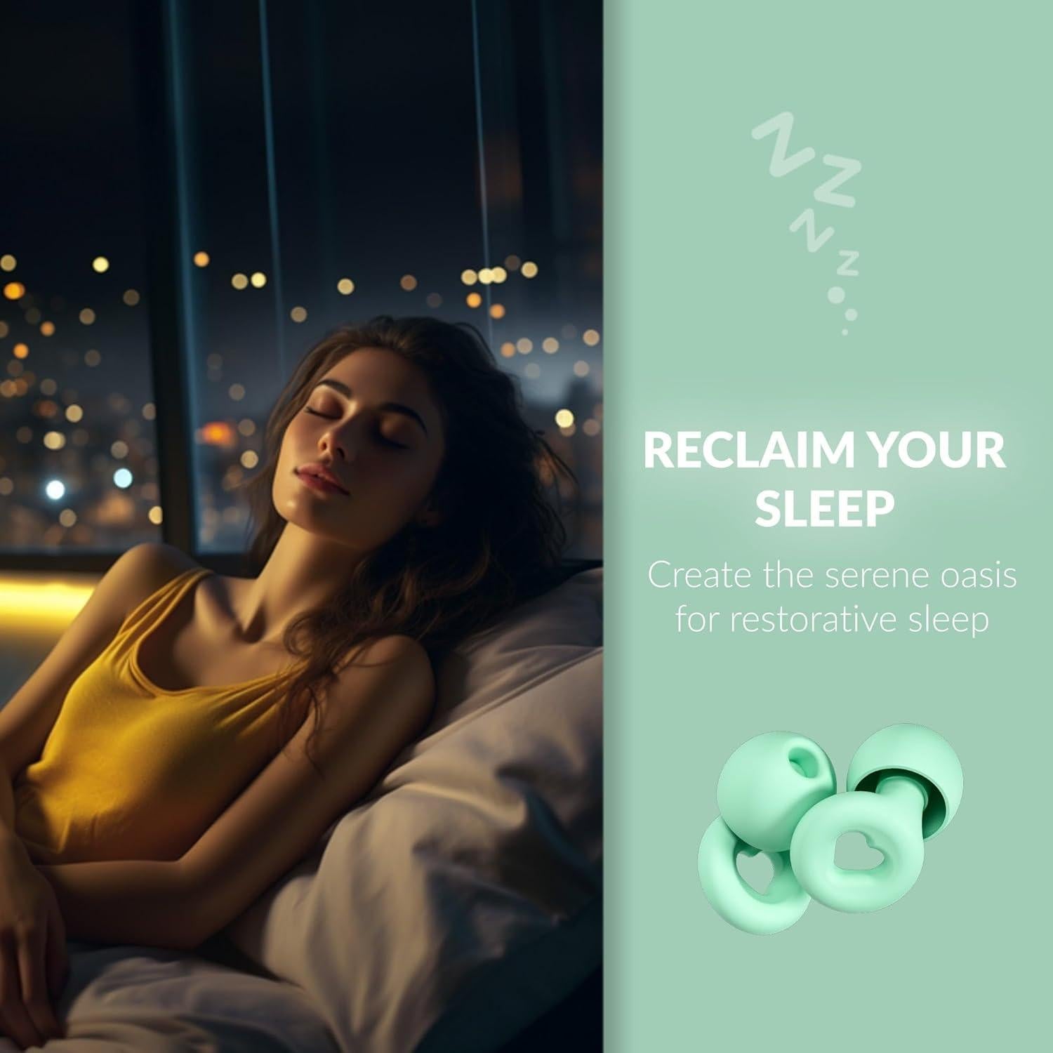 Tapones para oídos REUZBL reutilizables NRR 25dB color verde