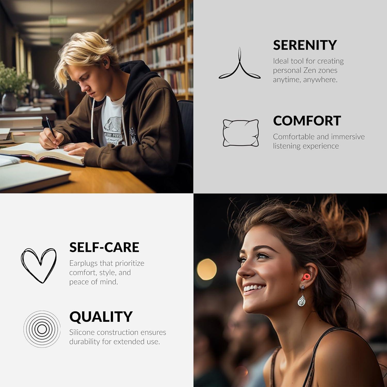 Tapones para oídos REUZBL reutilizables NRR 25dB color verde