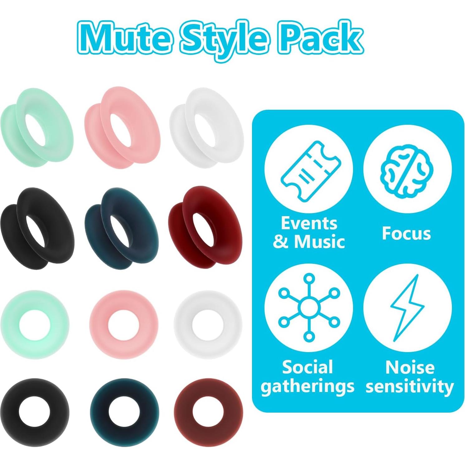 Paquete de 12 Tapones para Oídos Silicona Gjinxi 580808_1