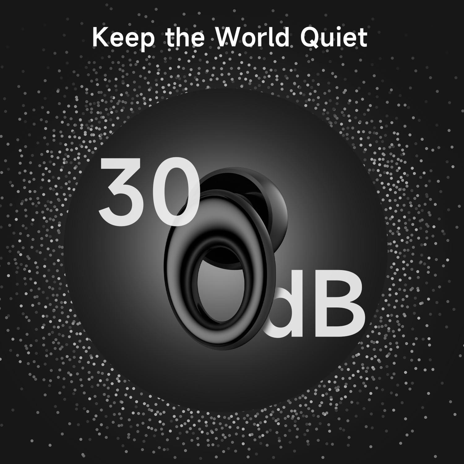 Tapones para Oídos Masajoy Silicona Reutilizables 30dB Negro