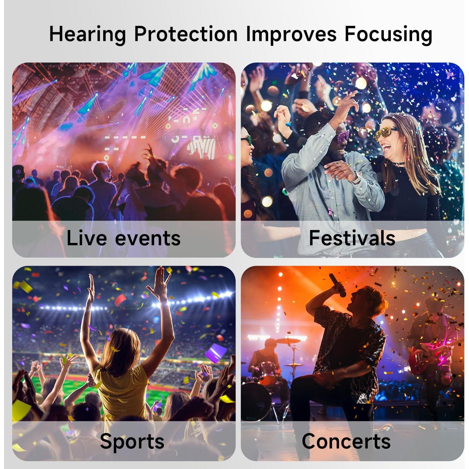 Tapones para Oídos Masajoy Silicona Reutilizables 30dB Negro