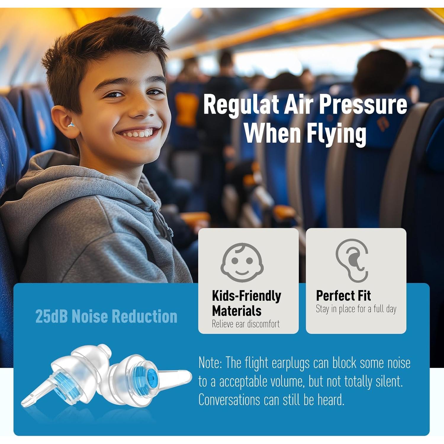 Tapones para Oídos Niños Softvox Marino, Alivio Presión 25 dB