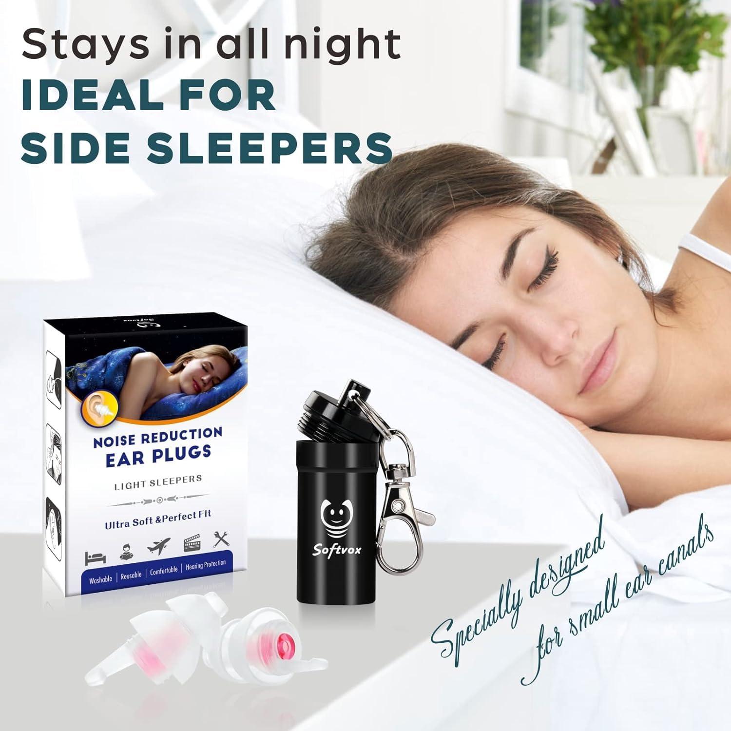 Tapones para oídos Softvox Rosa Claro, 2 Pares Reutilizables 31dB