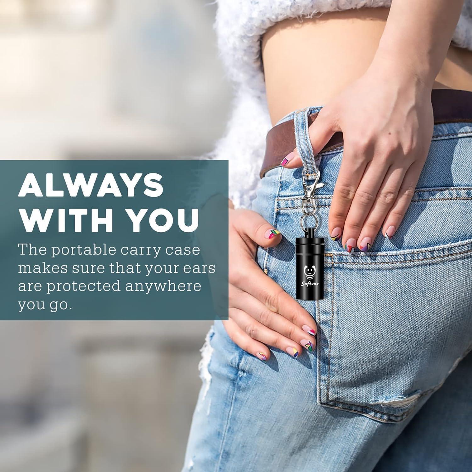 Tapones para oídos Softvox Rosa Claro, 2 Pares Reutilizables 31dB