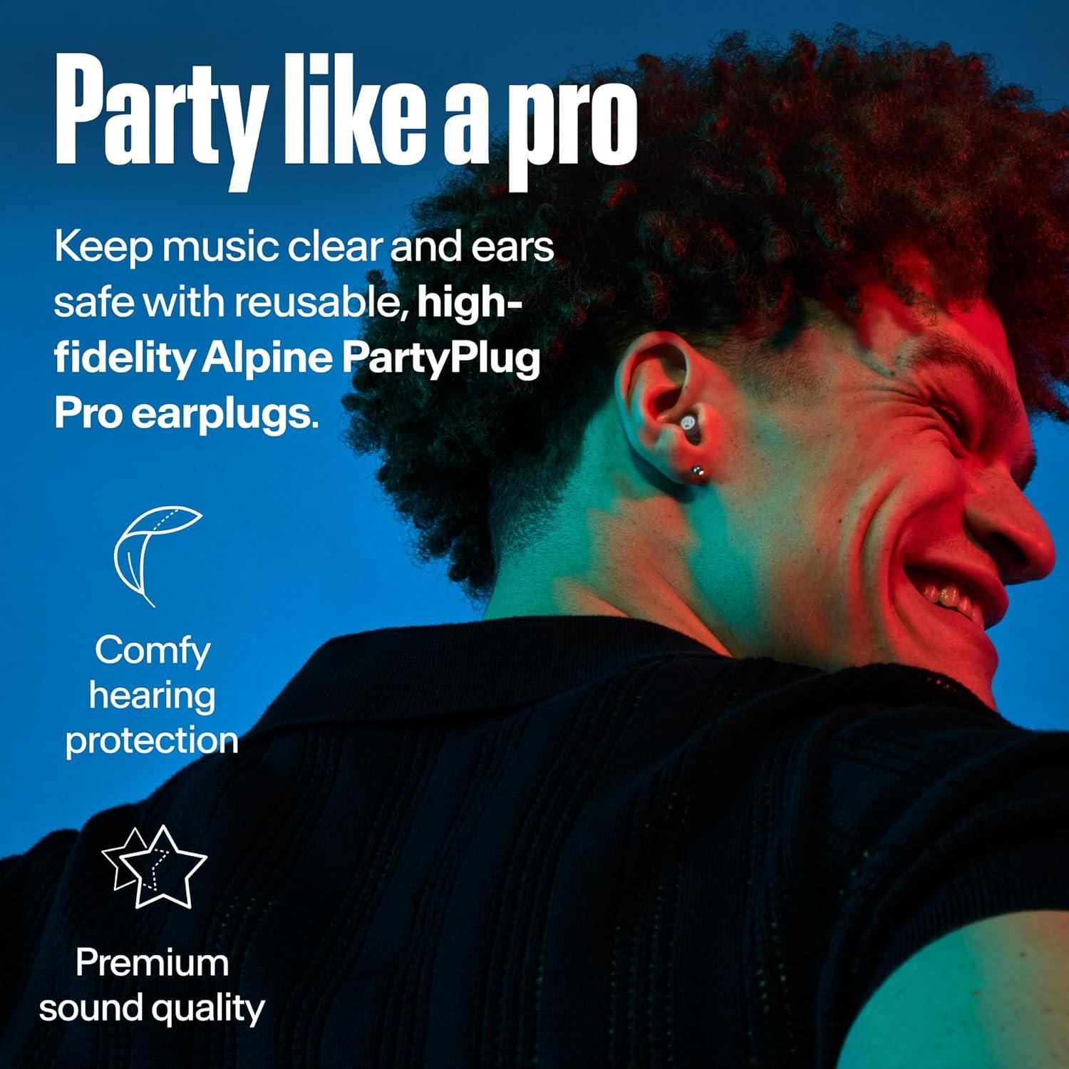 Tapones para Oídos Alpine PartyPlug Pro - Alta Fidelidad 21dB