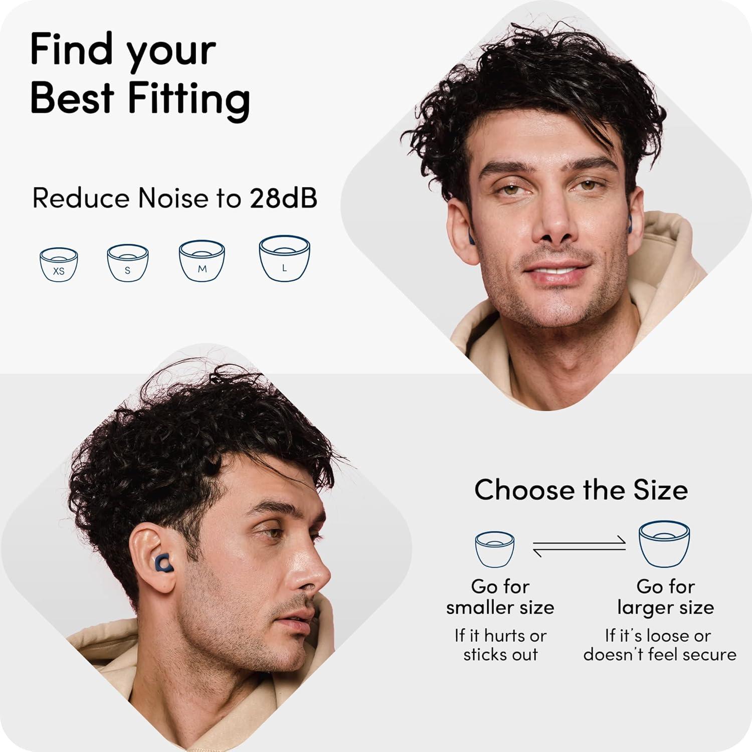 Tapones de Oído Audree Soft Azul, Reutilizables, 28dB Reducción